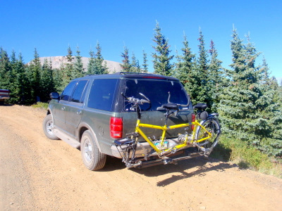 The bike is packed up to be moved to Summitville, Colorado.